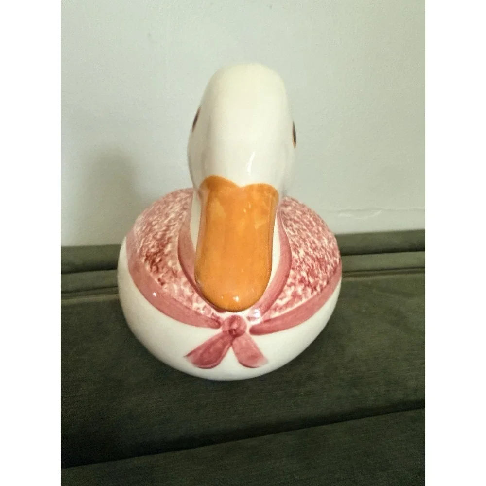 N. S. Gustin Handpainted Duck Doorstop Bookend Pottery Ceramic Mother Goose